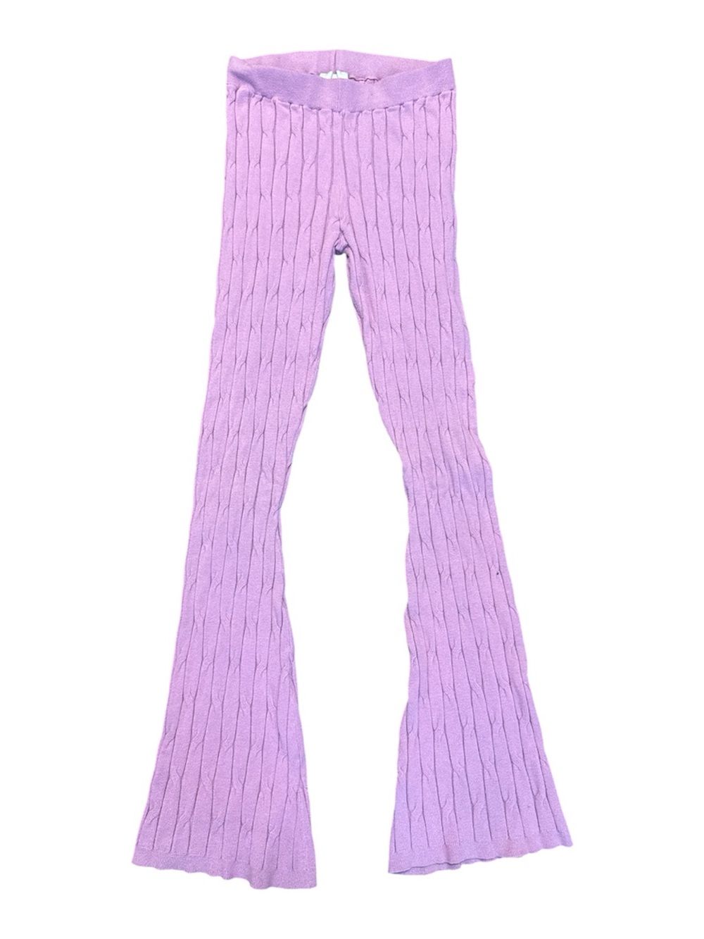 Pink Rose Lavender Cable Knit Flare Leggings super soft  Size XS Womens